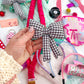 Black Gingham Puffy Bow Keychain