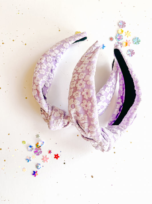 Lilac Floral Knotted Headband