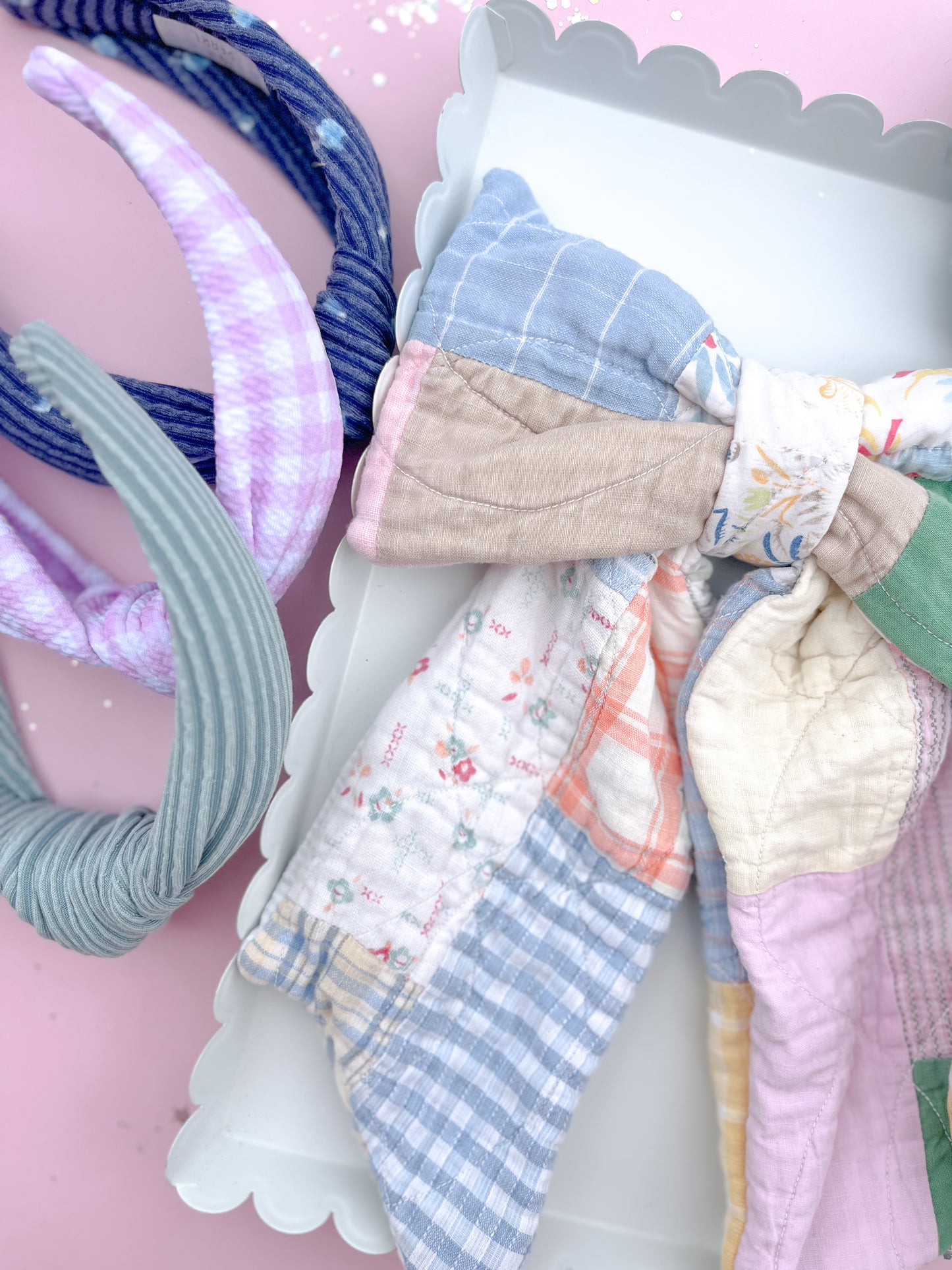 Spring Heirloom Quilted Knotted Headband