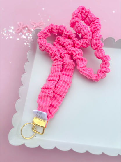 Bubblegum Pink Ribbed Teacher Gift Set- Lanyard| Knotted Headband| Scrunchie
