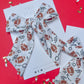 White Football Touchdown XL Pinwheel Bow