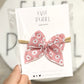 Small Pink Envelope Love Note Bow on Nylon Headband