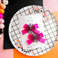 Hot Pink Spider Web Pigtail Bow Set
