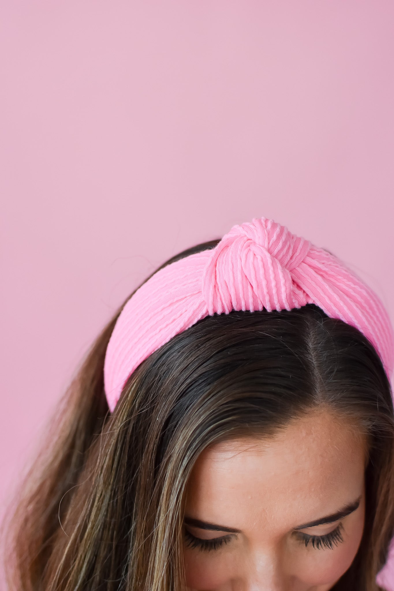 Kasie Bubblegum Pink Knotted Headband for Girls & Women