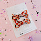 Orange Checkered Bats Knot Bow Pigtails - Cotton Fabric