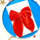 Red Velvet Glitter Oversized Bow
