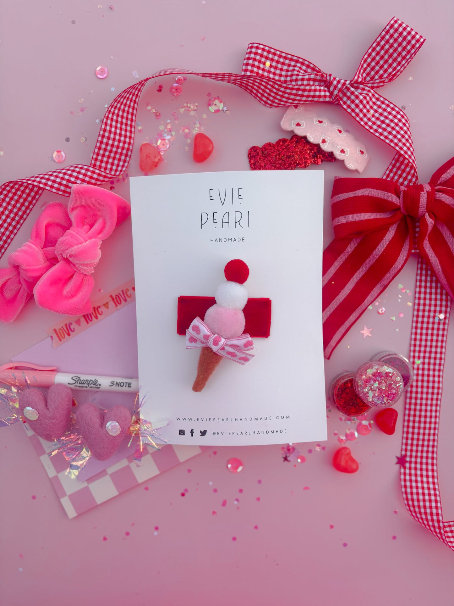 Cupid Pink Hearts Glitter Sparkle Hair Glitter