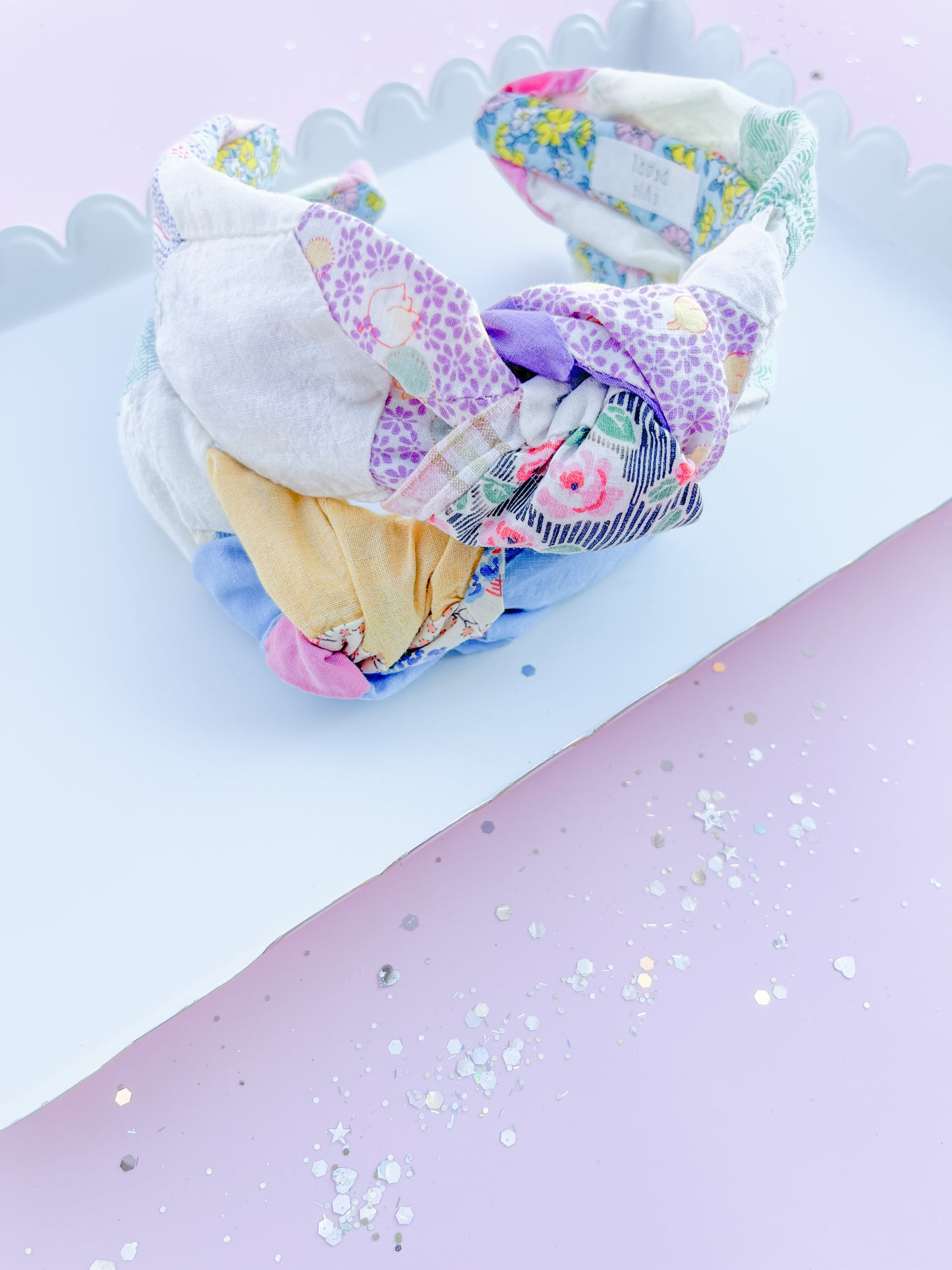 Heirloom Patchwork Quilted Knotted Headband