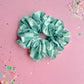 Green Checkered Regular Scrunchy