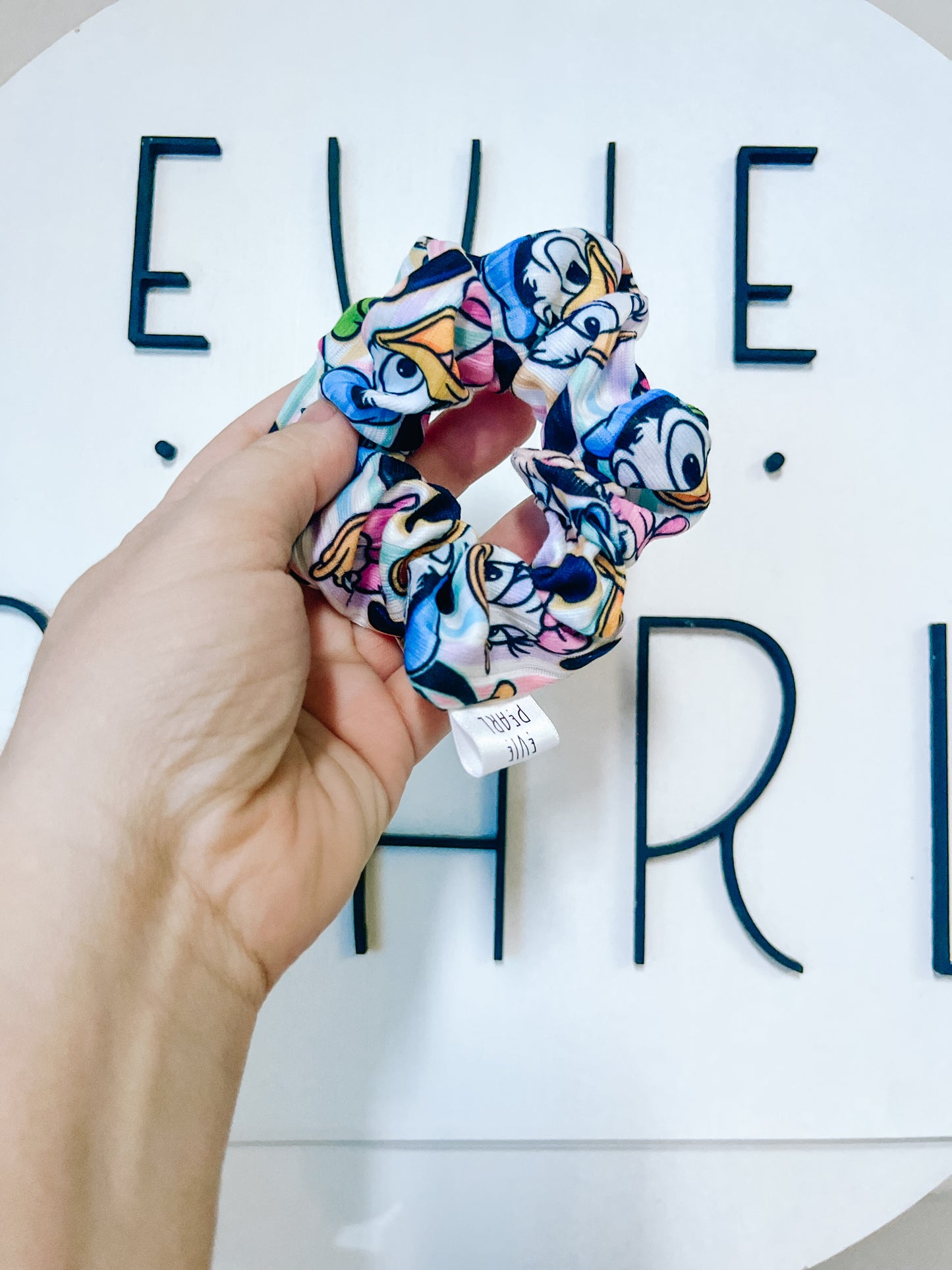 Mickey pastel stripes scrunchy