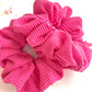 Candy Pink Ribbed Oversized Scrunchy