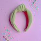 Lime Ribbed Knotted Headband