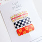 Kansas City , Checkered & Red Heart KC Snap Clip Set