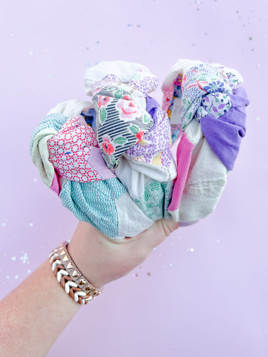 Heirloom Patchwork Quilted Knotted Headband