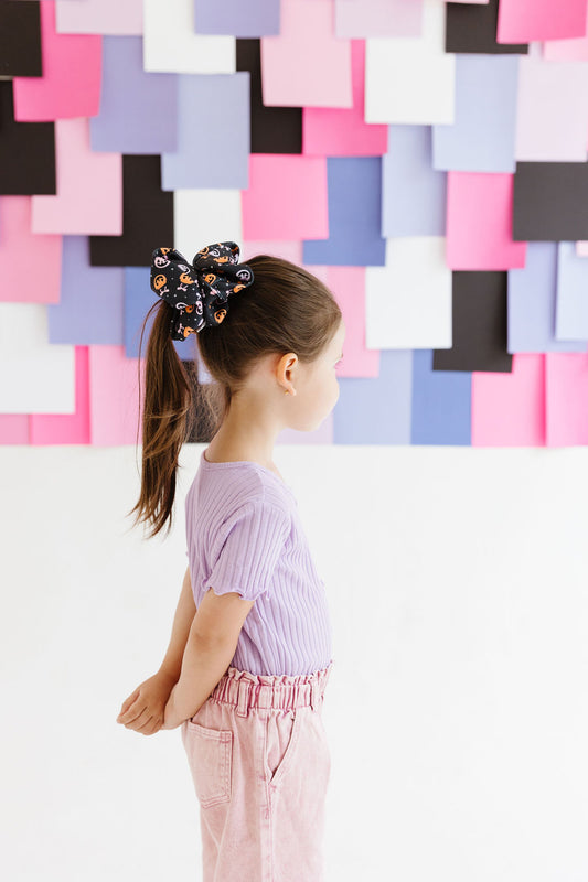 Black|Pumpkin Bow Buckets Oversized Scrunchie
