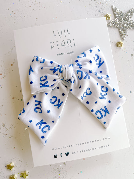 Large Navy Sporting KC Pinwheel Bow