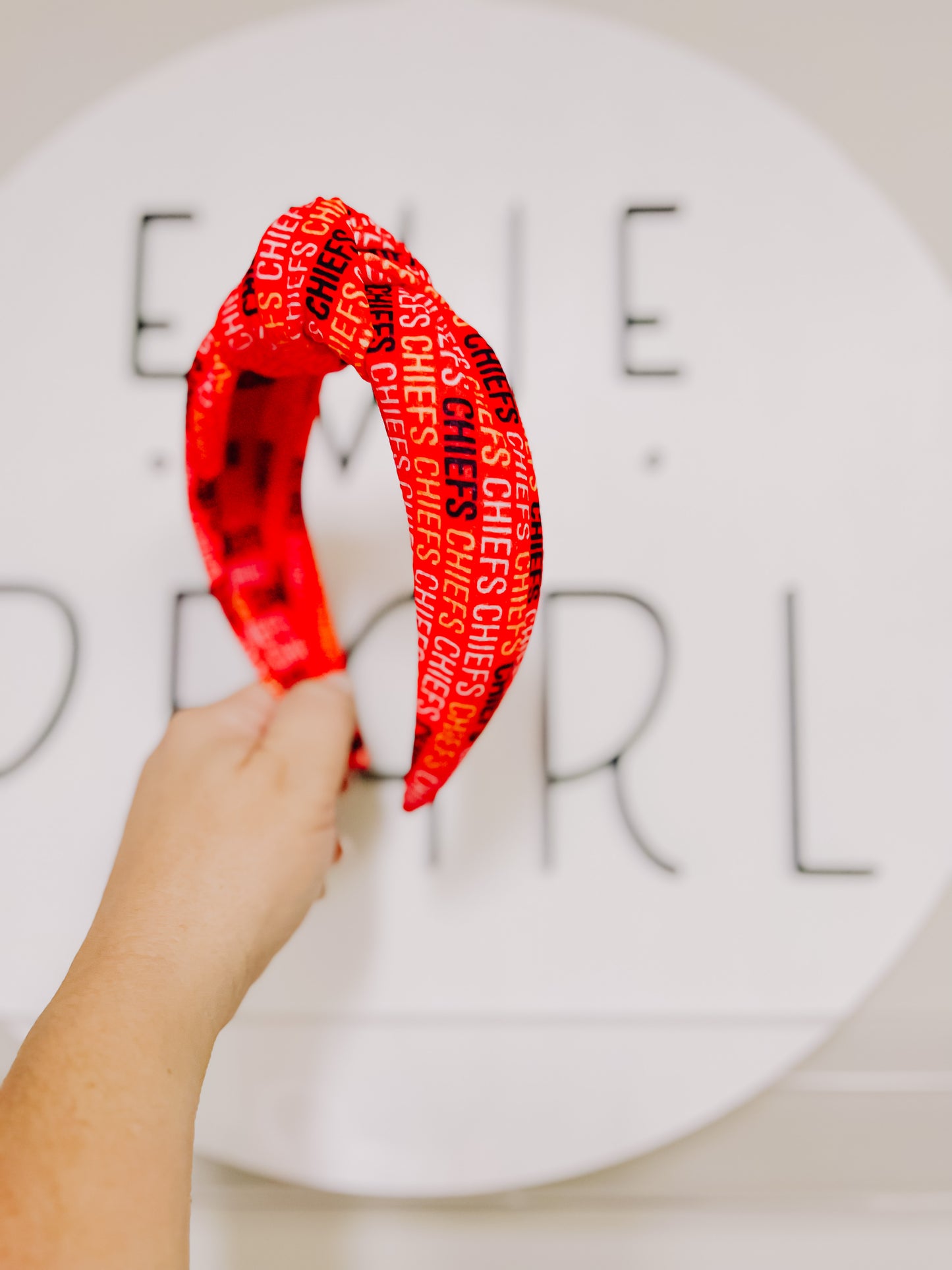 Red Chiefs Words Knotted Headband for Girls & Women