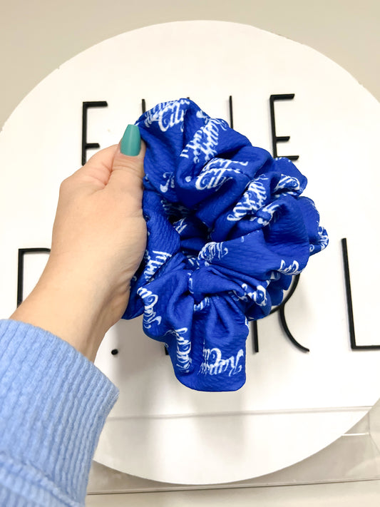 Blue Kansas City Oversized Scrunchie