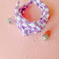 Purple & White Checkered Knotted Headband