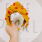 Gold Red Heart Beaded Knotted Headband for Girls & Women