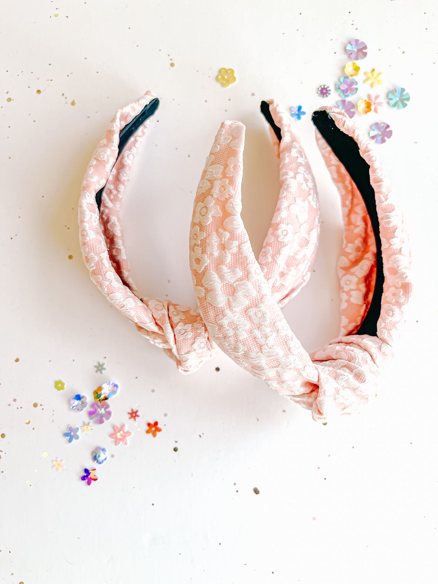 Light Pink Floral Knotted Headband