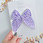 Purple Dot Medium Hair Bow