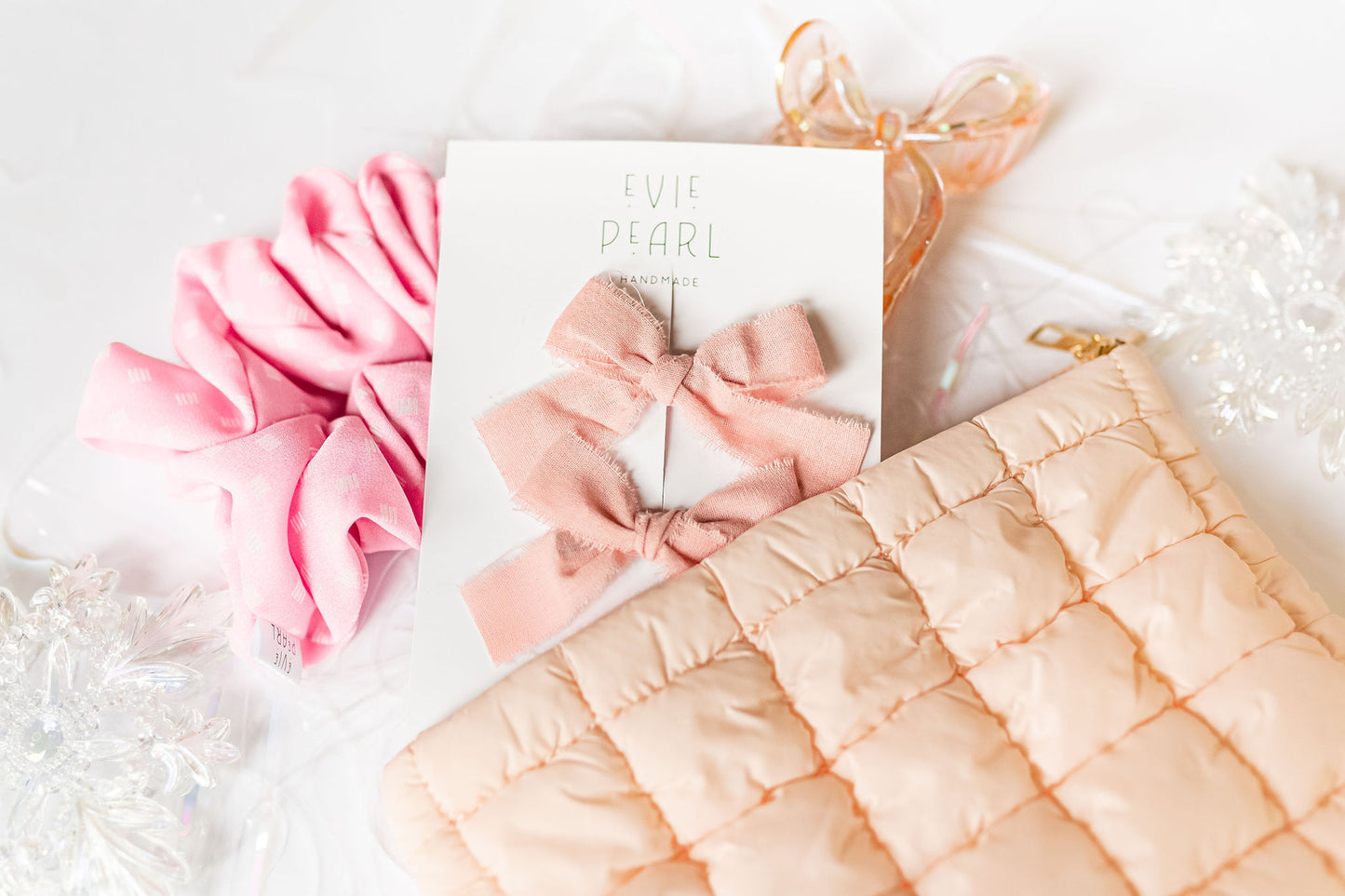 Light Pink Raw Edge Pigtail Set