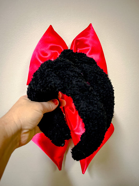 Black Sherpa Knotted Headband for Girls & Women