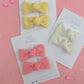 Sunkist Coral Ribbed Knot Bow Pigtails