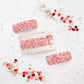 Pink Red Glitter Sparkle Snap Clip