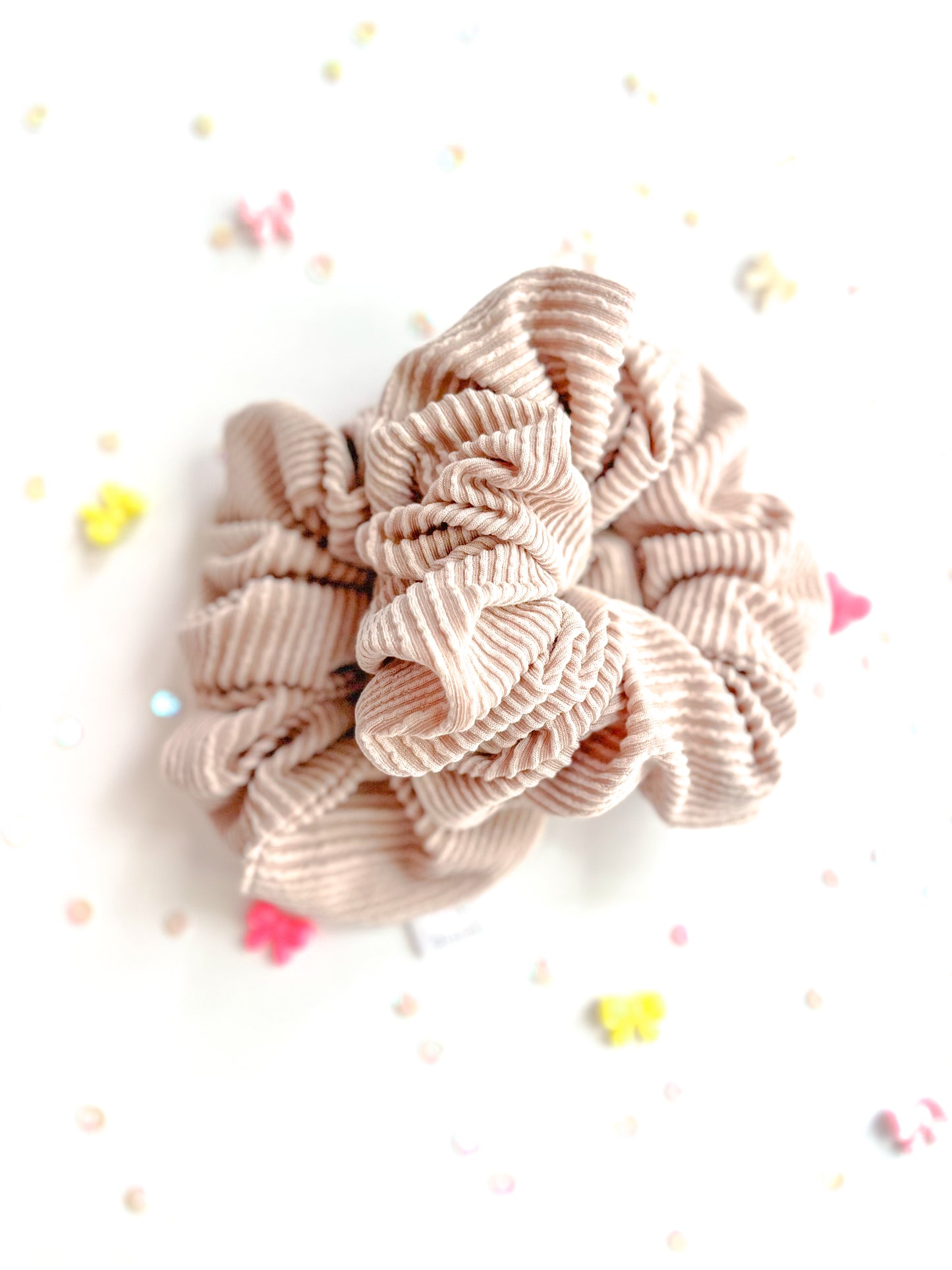 Latte Ribbed Oversized Scrunchy