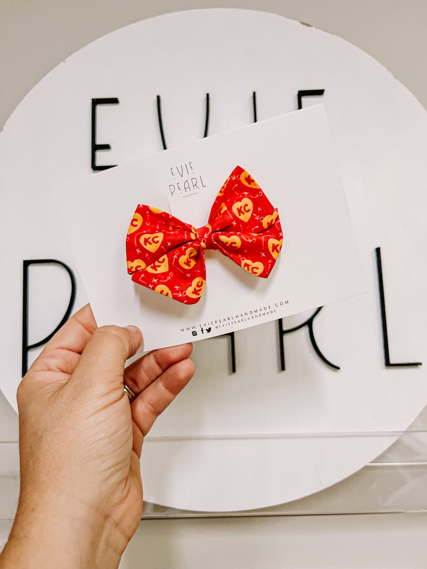 Red| KC Heart Bow