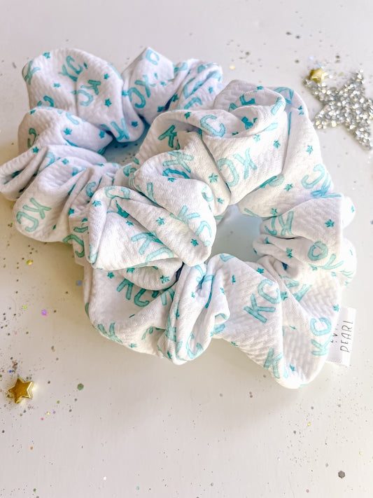 Teal KC Current Regular Scrunchy