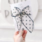 Black Flower Swiss Dot Oversized Bow