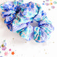 Blue Green Floral Regular Scrunchy