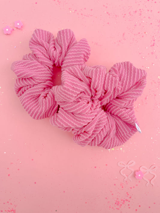 Taffy Pink Ribbed Oversized Scrunchy