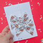 White Football Touchdown Medium Pinwheel Pigtails