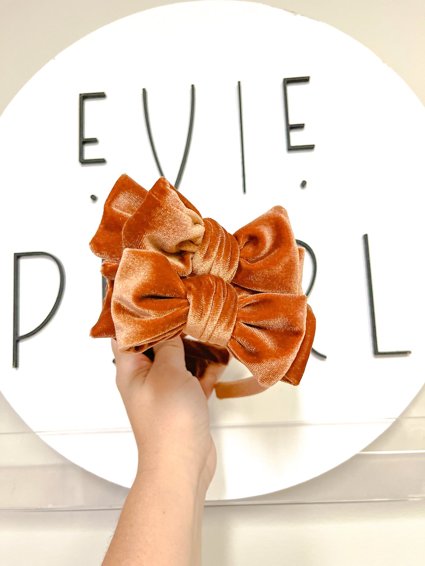 Chocolate Velvet Bow Headband