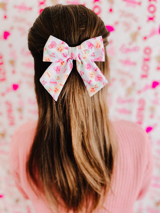 Large Conversation Heart Pinwheel Bow