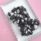 Black Dot Ribbed Oversized Scrunchy