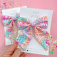 Rainbow Lisa Frank Inspired Medium Sailor Bow