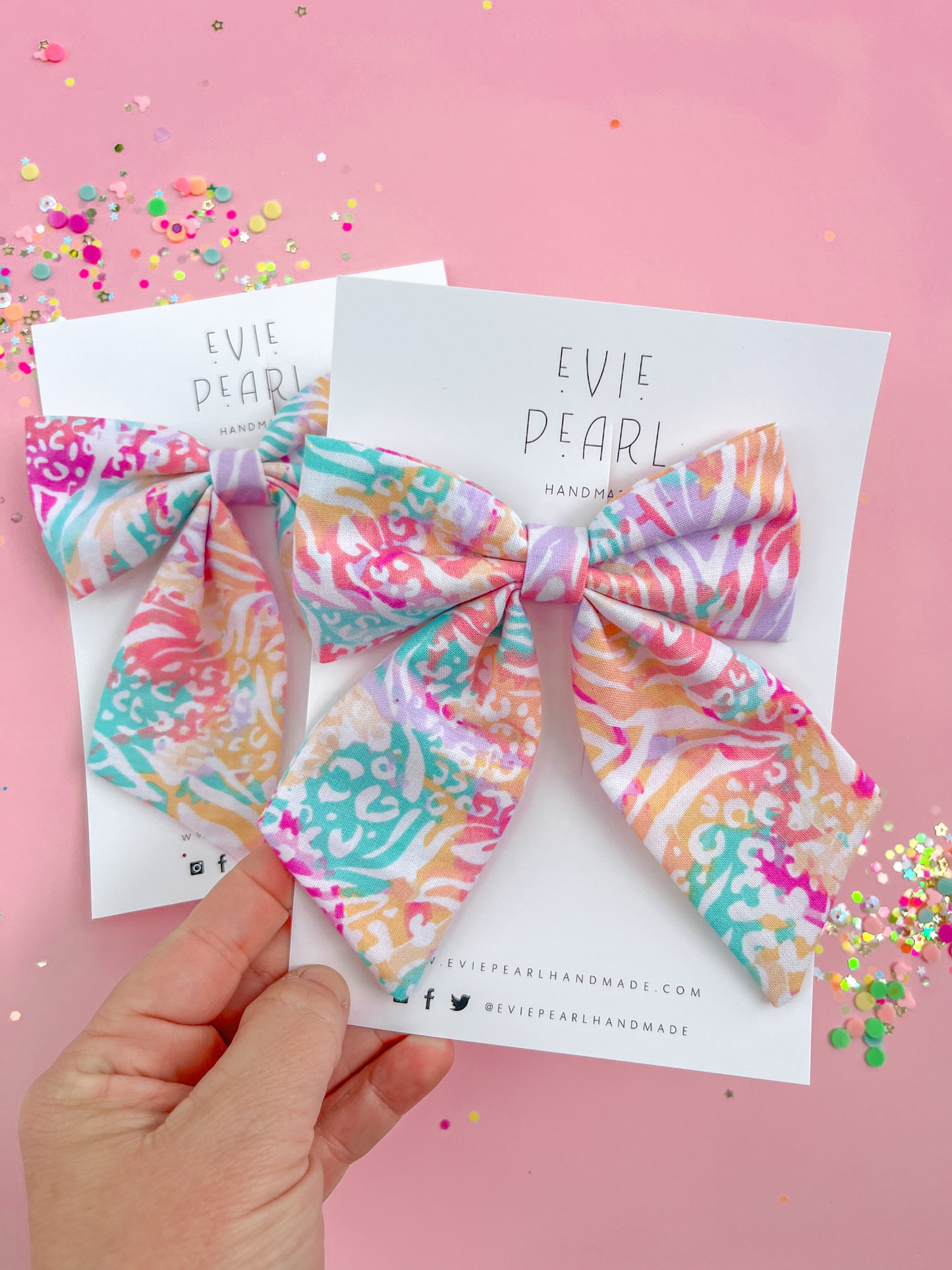Rainbow Lisa Frank Inspired Medium Sailor Bow