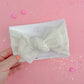 Crisp White Baby Bow Turban