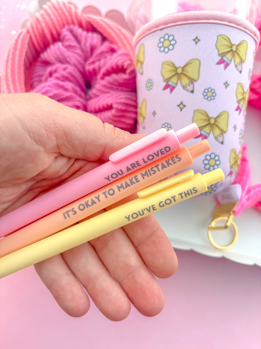 Inspiration Pens for Teachers- Pink, Peach & Butter Yellow
