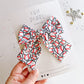 Large Baseball Heart Pinwheel Bow