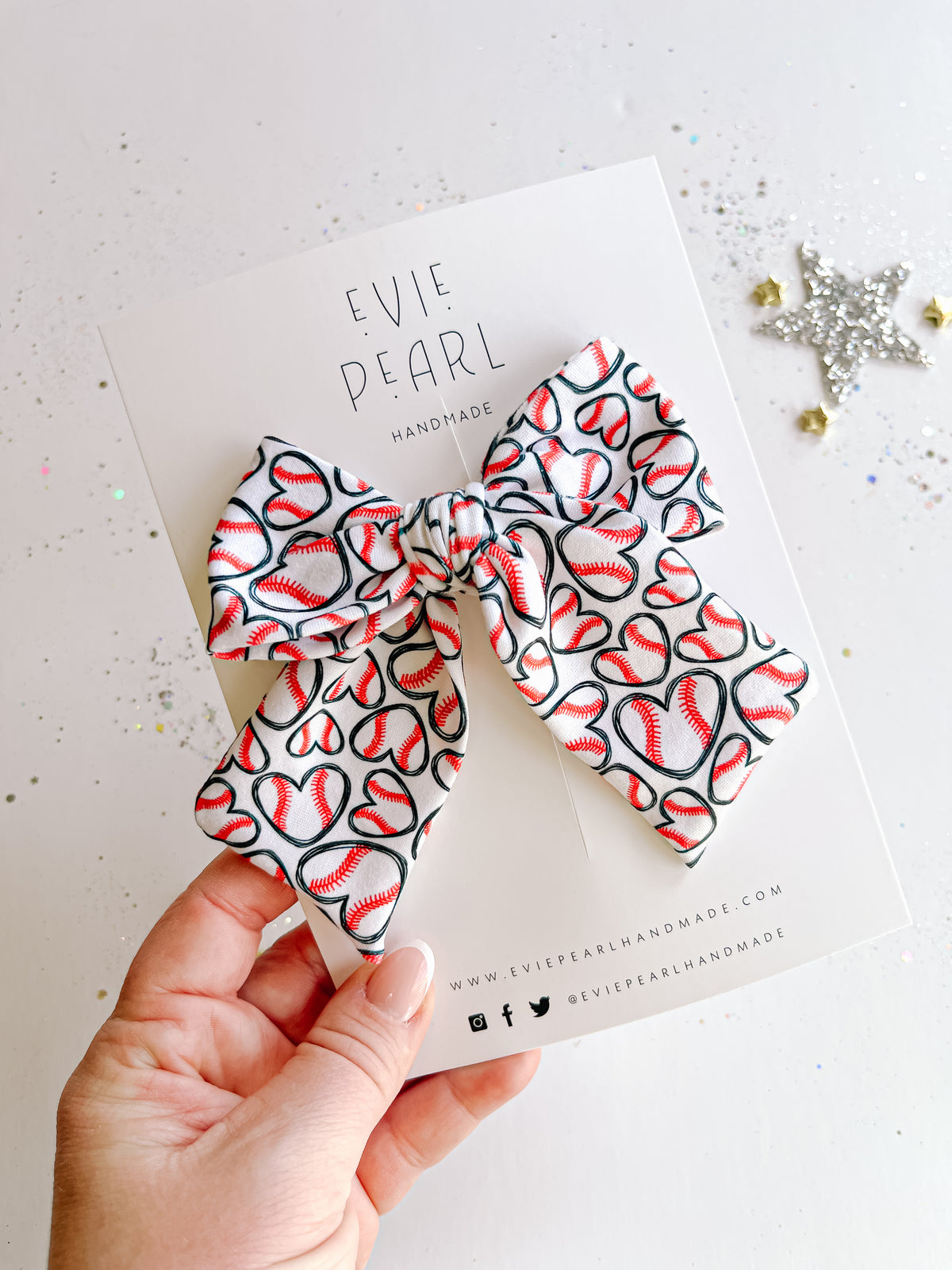 Baseball Pinwheels Large Baseball Heart Pinwheel Bow – Evie Pearl Handmade