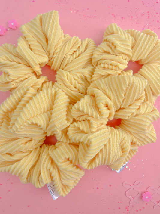 Butter Yellow Ribbed Scrunchy