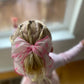 Oversized Hot Pink Flocked Bows Bow