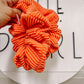 Orange Ribbed Oversized Scrunchy