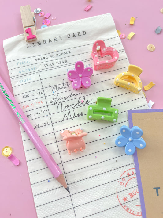 Mini Polka Dot Claw Clip Set of Six